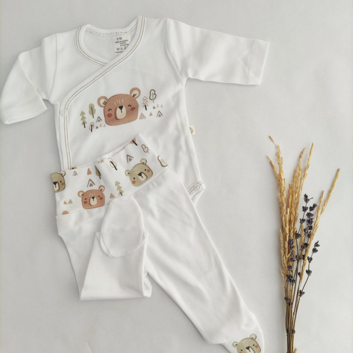 Conjunto body e calças Ursinho (0 meses)