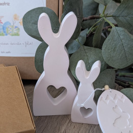 Conjunto Coelhos em gesso perfumado